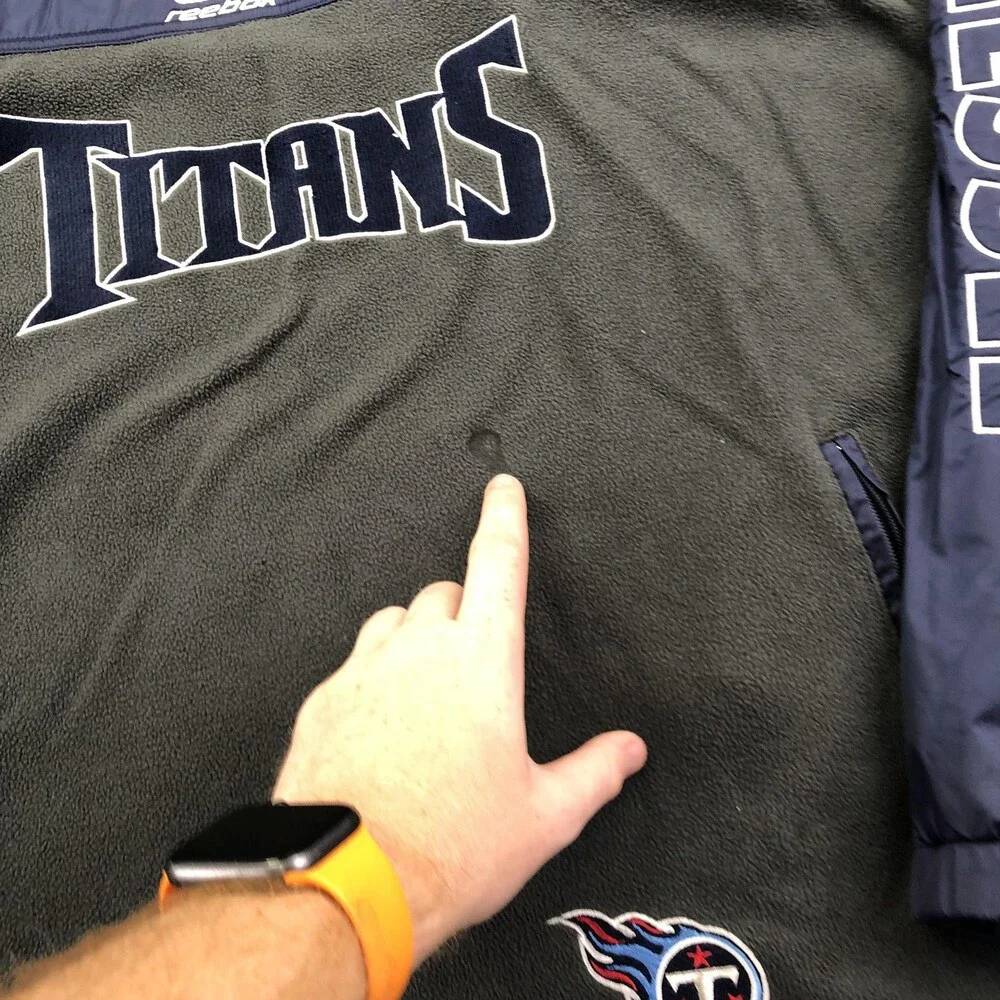 Vintage Tennessee Titans Jacket Mens Large Blue NFL Football Reebok Fleece